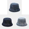 Vintage Denim Bucket Hat Women Sun Protection Foldable Sun Hat For Summer Beach