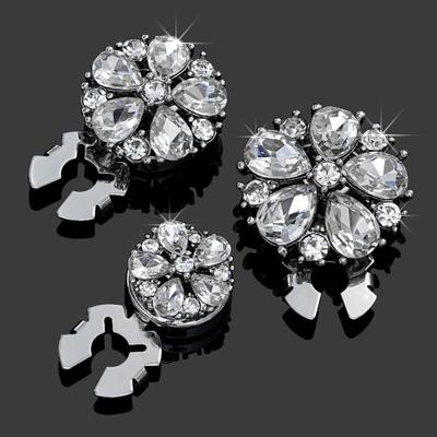 Rhinestone Button Cover Removable Clip-on Button Cover Decorative Flower Button Cover for Shirt Blazer Coat Wedding Accessories