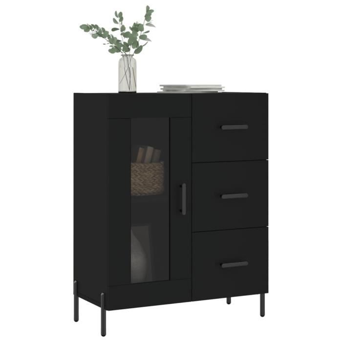 VidaXL Black Buffet 69.5x34x90 Cm Engineered Wood 828053