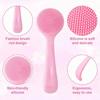 1pc Facial Brush Silicone Facial Cleansing Brush Manual Skin Silicone Exfoliating Brush Handheld Face Scrubber Reusable Facial Cleansing Brush
