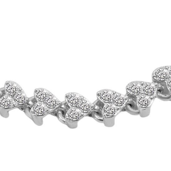 Women Bracelet Heart Shape Sparkling Rhinestones Inlaid Wristband Waterproof Casual Wear Bracelet Wrist Accessory