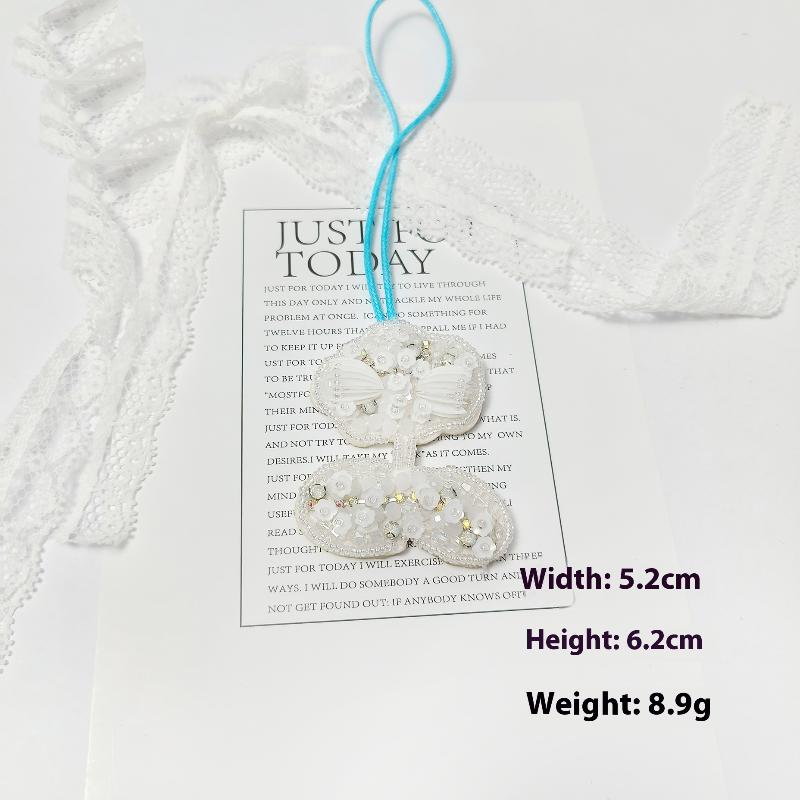 1 Piece Butterfly Applique Patch Hanging Rope Keyring  Starfish Sequin Handmade Beaded Clothing Sew On Patches Pendant