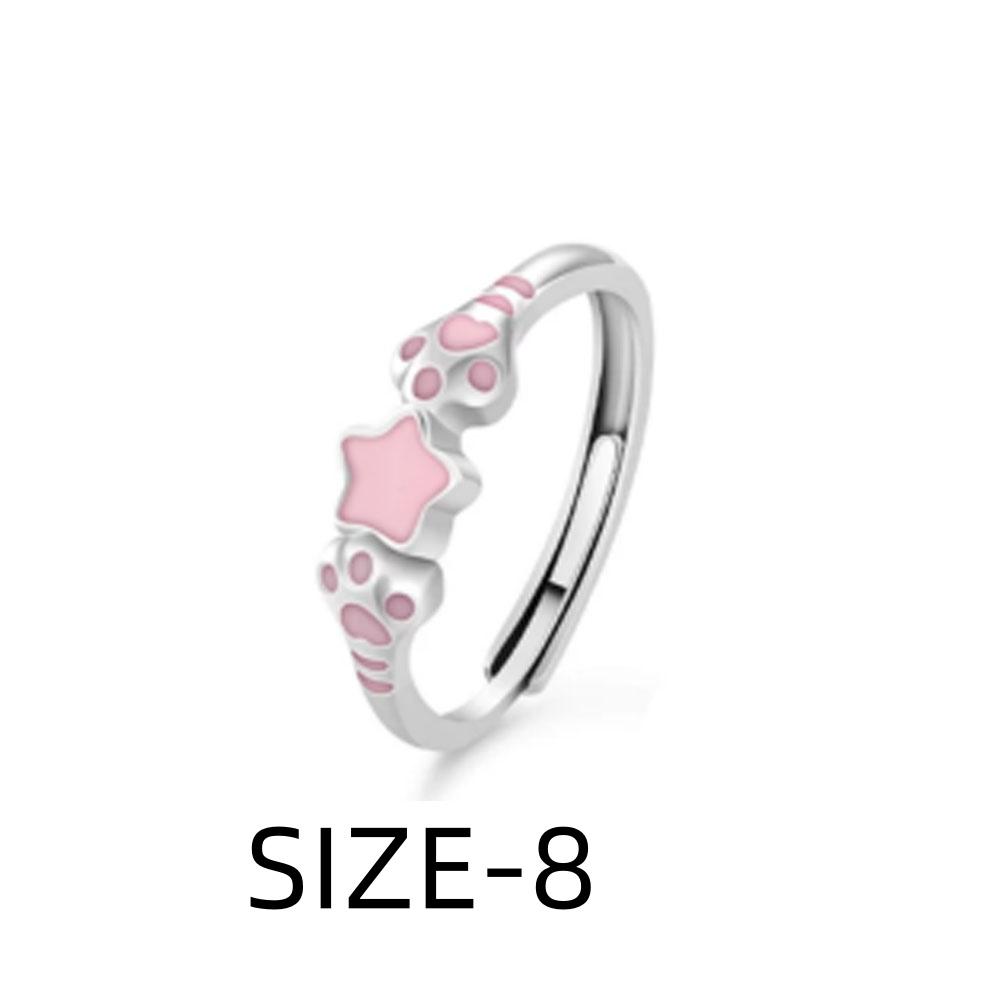 Brand New Copper Metal Leopard Print, Small Cat, Frog, Animal Pendant Bead Component Pink Dog Paw Ring, Compatible With European Bracelet High