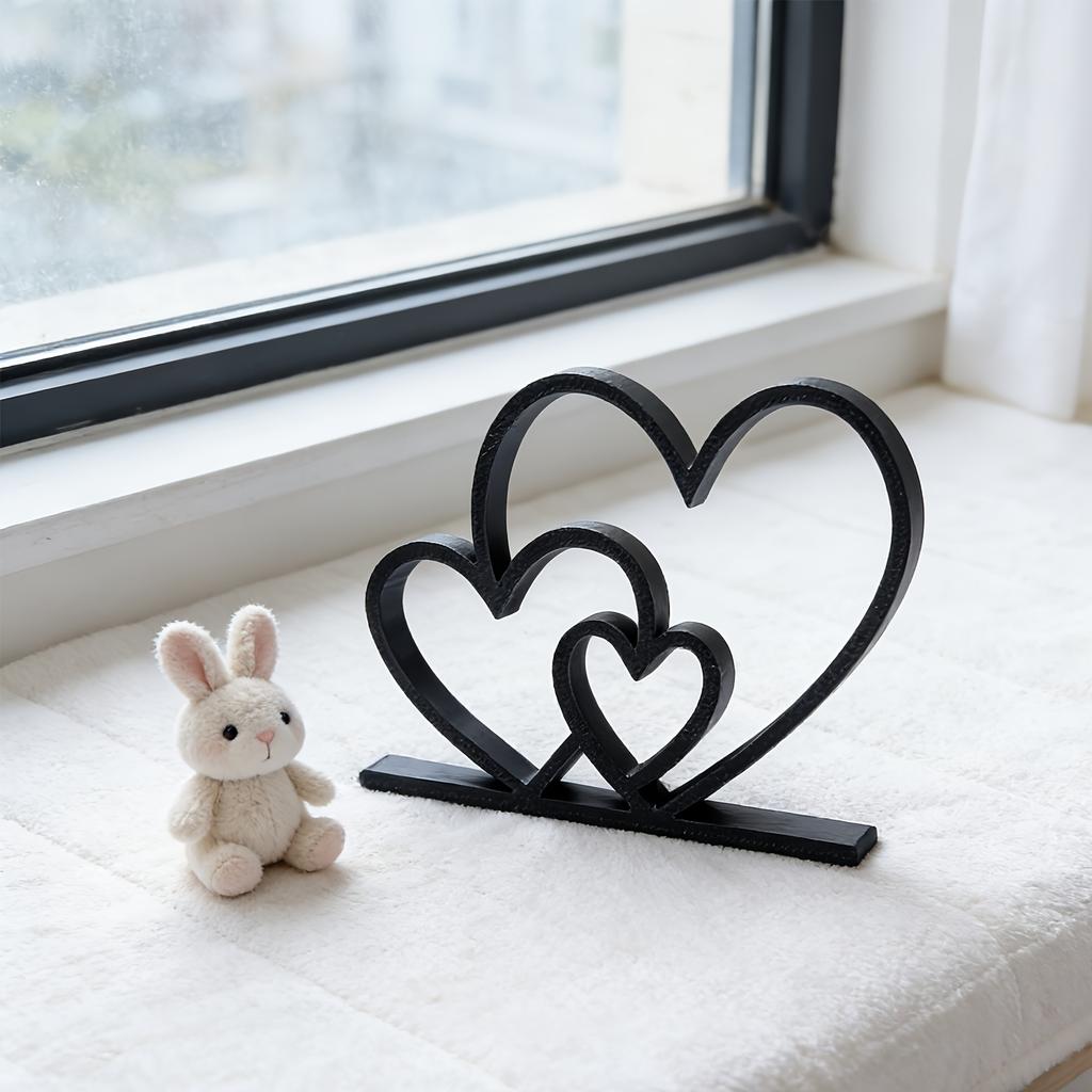 1pc "Heart to Heart" Love-themed Figurine Ornament, Desktop Ornament, Bookshelf Decorative Sculpture, and Home Sculpture Decor