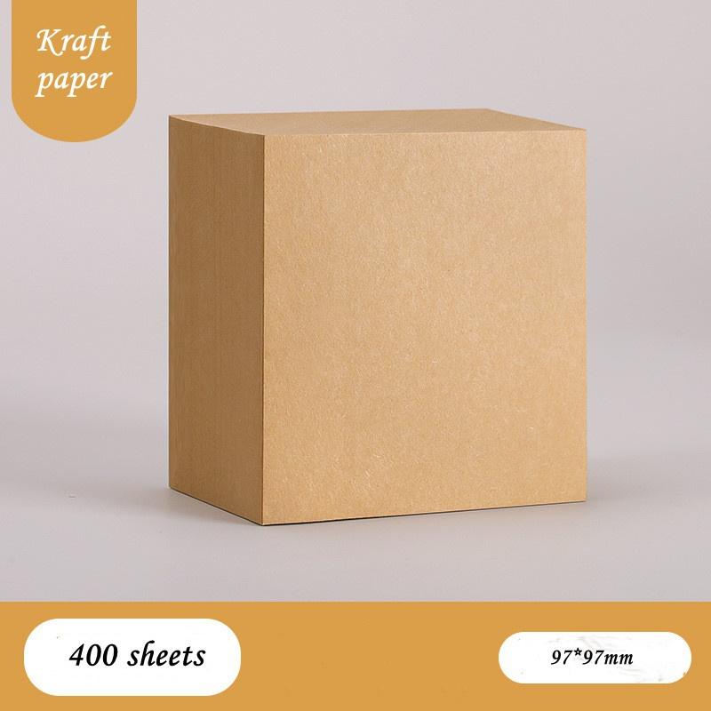 

400 листов крафт-бумага, наклейка, простая однотонная заметка, паста N раз, утолщенная наклейка для заметок, канцелярские принадлежности, офисные аксессуары Kraft paper