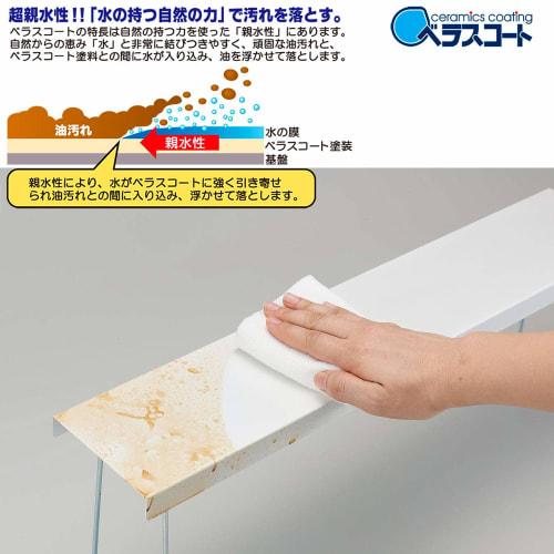 Belca Made in Japan Kitchen Shelf, Belascoat, Stovetop Shelf, 58cm Wide x 11cm Deep x 18cm High, Black, Compatible with Oil Stain-Free, Washable, BC-K