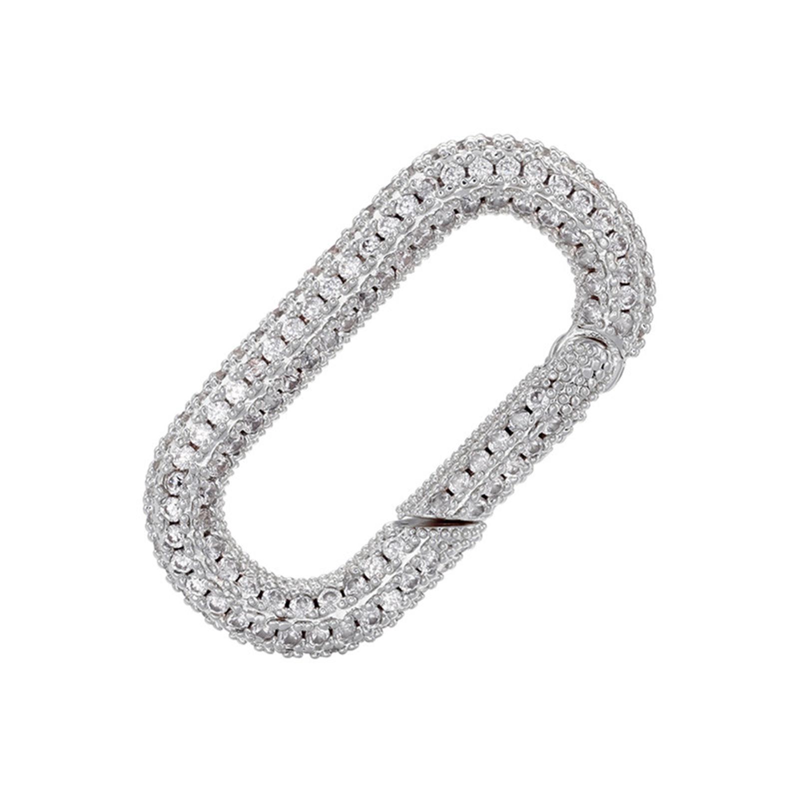 

Brass Gold/Silver Plated Cubic Zirconia Hook for Necklace Bracelet Full Rhinestones Bag Connector Jewelry Findings 6 разноцветный