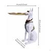 Gentleman Dog Figurine Luxury Style Tray Statue Multifunctional Storage Sculpture for Living