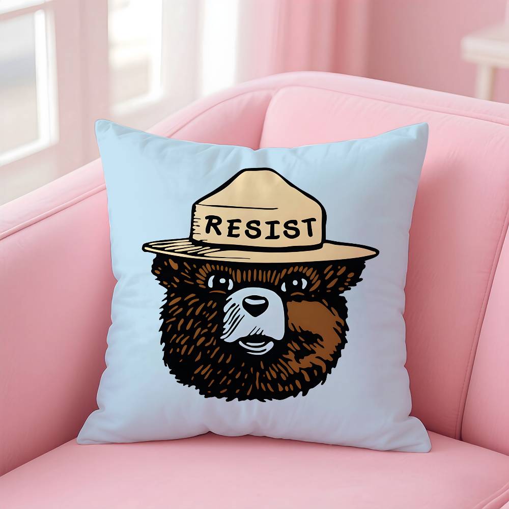 Anime S-Smokey B-Bear Pillow Case pattern printing pillowcase living room sofa cushion cover bedroom room decor