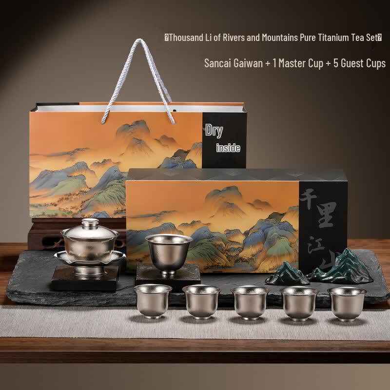 IMOGY Pure Titanium Portable Tea Set 99.81% Pure Titanium