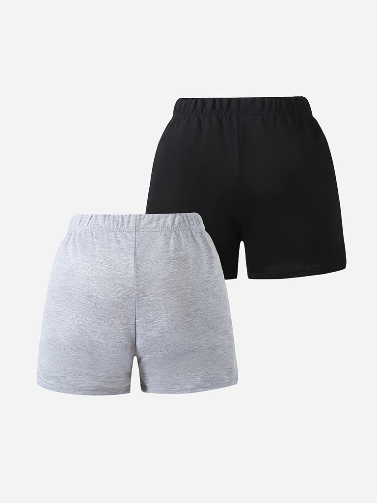 Girls' Everyday Casual & Stylish Shorts (2-Pack) — Summer Style with Cartoon Cat Paw Print