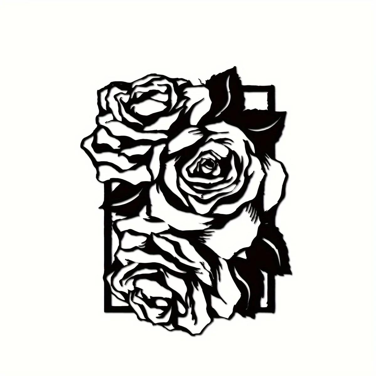 

1 шт. Большая металлическая роза настенное искусство элегантные растения и цветочный дизайн декоративные цветы стильные металлические настенные знаки для красивого декора светло-серый