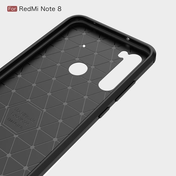 Skal - Xiaomi - Redmi Note 8 - Kolfiber - Stöttåligt - Flexibelt - Svart