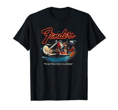 Fender Klassisches Faster Guitar Motorrad-T-Shirt