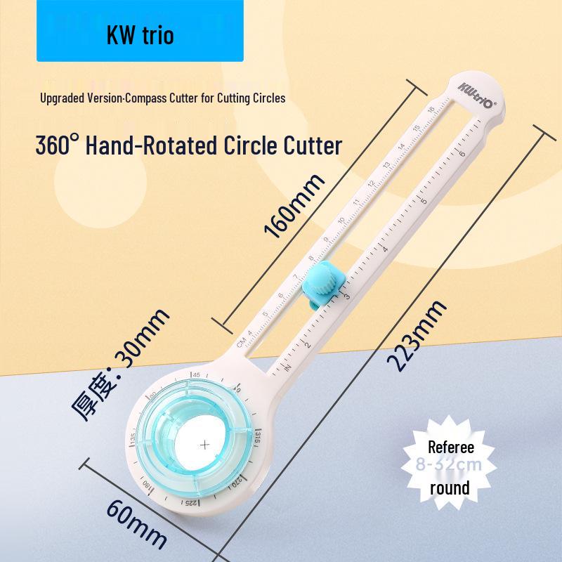 KedeYou 360° Rotary Compass Cutter - DIY Round Cutting Knife for Students