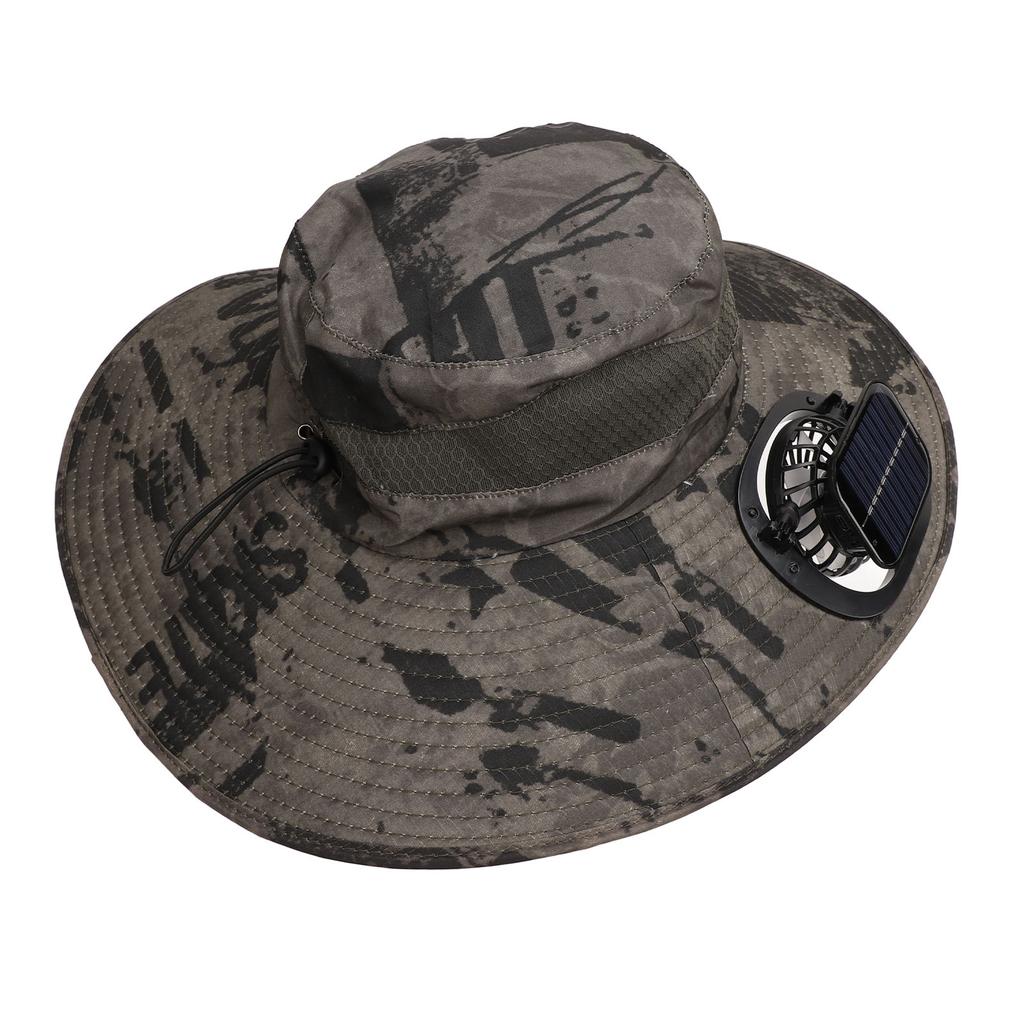 Solar Fan Hat Large Brim Quick Dry Breathable 3 Speeds Wind Long Battery Life Men Sun Hat Solar Fan