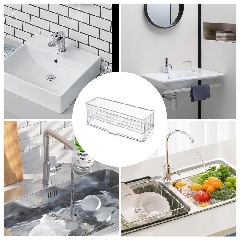 Sink Storage Rack Multifunctional Sink Sponge Holder Dish Brush Storage Drain Basket Detachable Self-Draining Shelf For Home