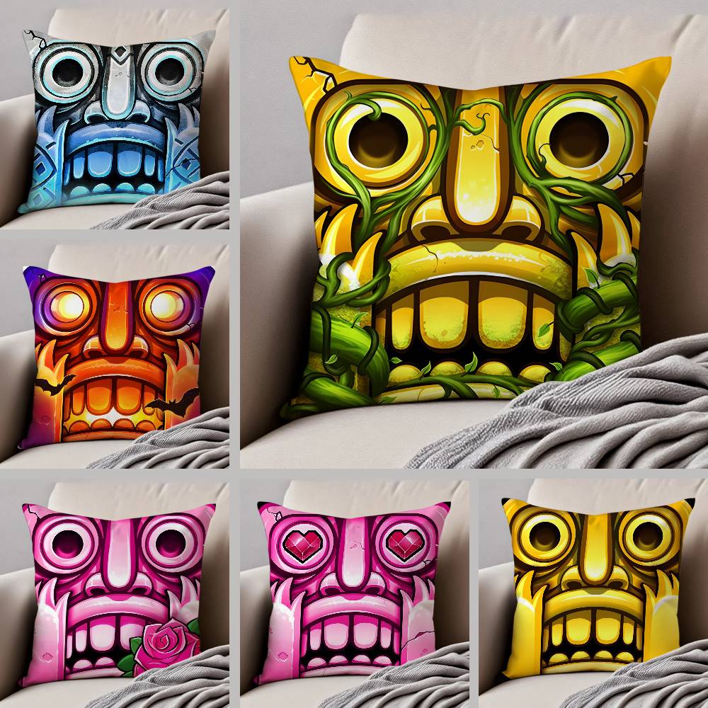 Pop-Parkour Game Temple Run-A Pillow Case Anti-dustmite Pillowcase Invisible Zipper Silky Short Plush Sofa Cushion Cover