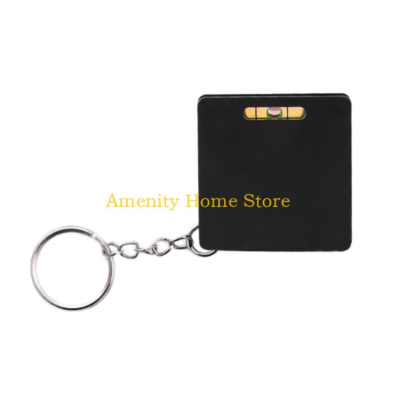 

F26C Mini Tape Measure for Home Design Use Features Build in Level 1 Meter Length Easy to Carry Keychains Auto Retract Double чорний