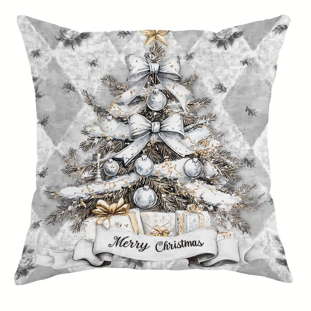 Christmas Decoration Pillow Cover Santa Claus Reindeer Snowman Pattern Living Room Sofa Cushion Suite Room Home Decoration