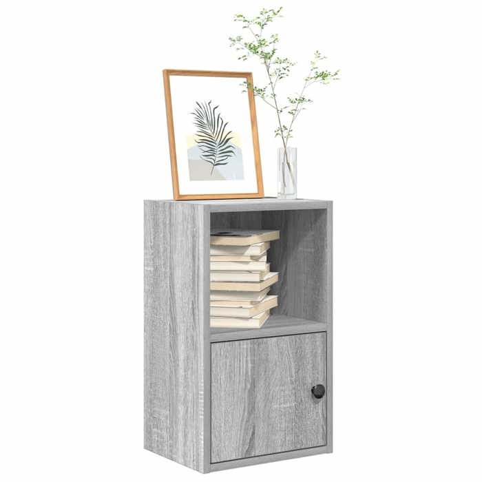 VidaXL Bookcase Sonoma Grey 31x24x52 Cm Engineered Wood, Bookshelf, Storage Rack, Book Holder, 860324