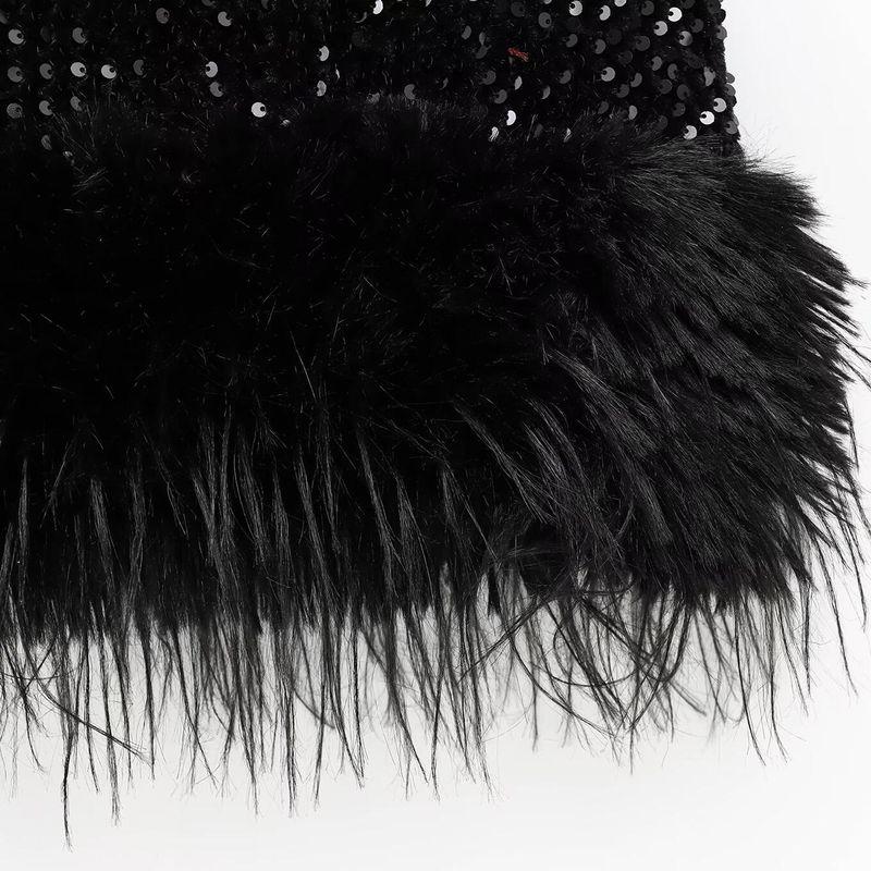 Kaslead New Arrival Women's Clothing Fashion Style Fashion Minimalist Sequin Feather Decoration Dress 4772227