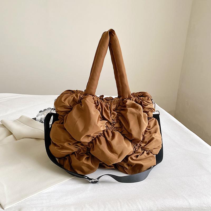 2024 New Bubble Down Cotton Bag Female Pleated Nylon Shoulder Crossbody Bag For Women Large Capacity Fashion Armpit Bags