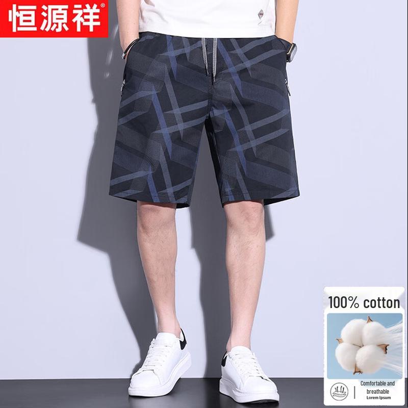 Hengyuanxiang Men s Summer Cotton Casual Shorts 3XL