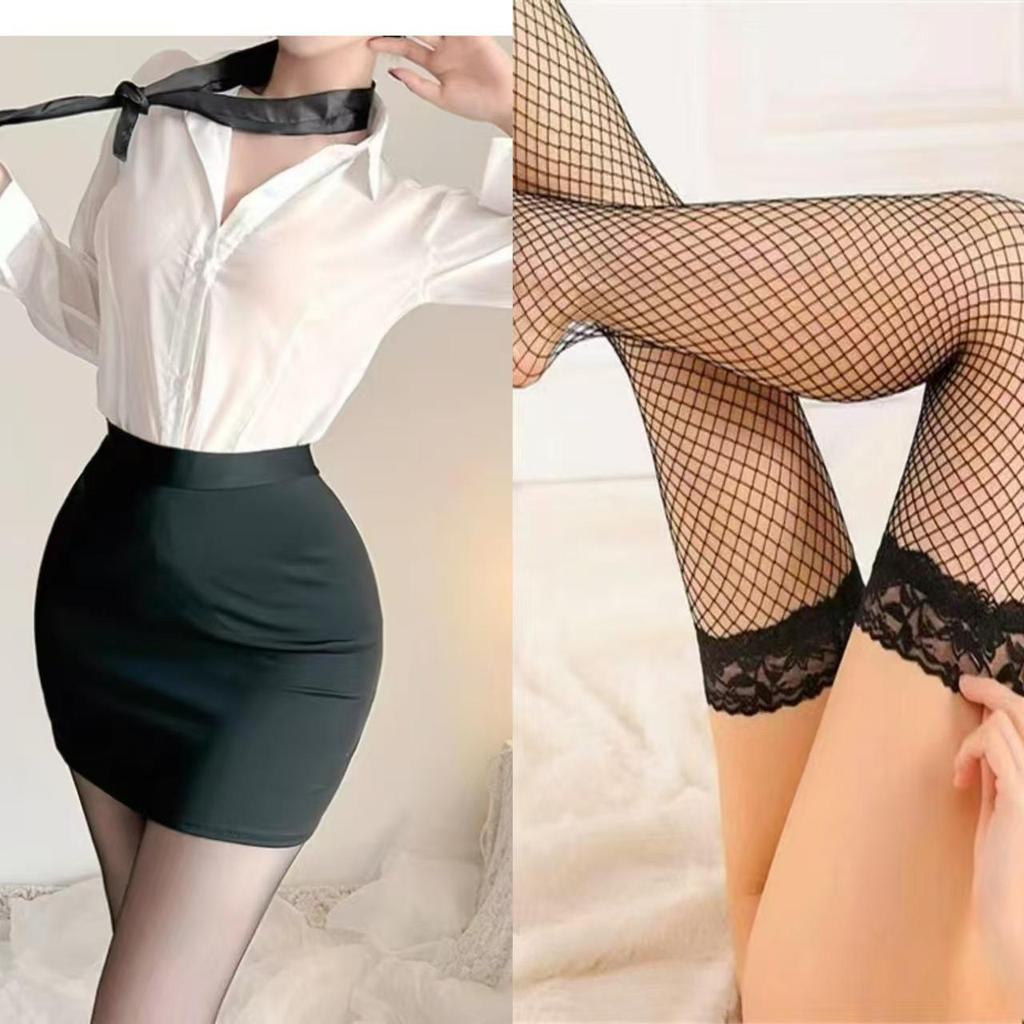 Elegant White-Collar Lingerie Set: Bodycon Skirt & Sexy Sleepwear for Women