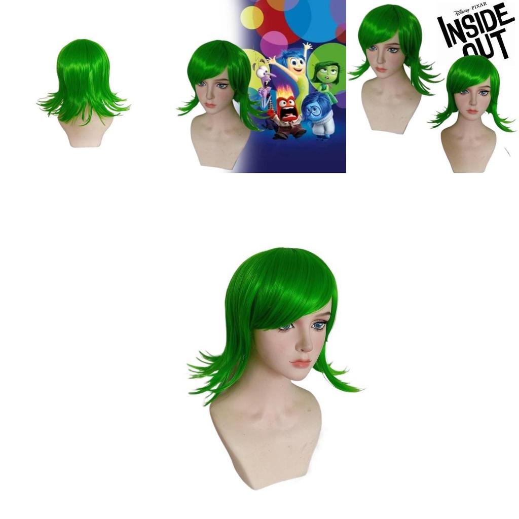 Premium Long Curly Synthetic Fiber Anime Cosplay Wig For Inside Out Disgust