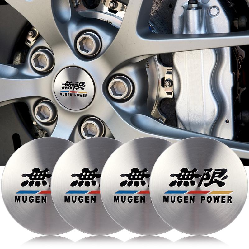 4Pcs 56mm Car Wheel Center Hub Cap Sticker Badge Cover For Honda Civic CRV ADV Fit Jazz Odyssey Mugen City Accord Accessories ala256