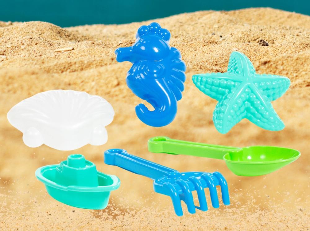 Łopatka Grabki Łódeczka Foremki Do Piasku Na Plażę Zestaw 5 Sztuk