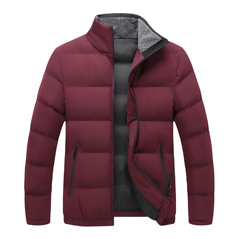 Men's Trendy Stand Collar Cotton Jacket - Thick, Warm Casual Outerwear for Winter