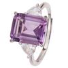 Natural Color Treasure Citrine Amethyst Ring Women'S S925 Sterling Silver Index Finger Ring Xiaohongshu Earrings