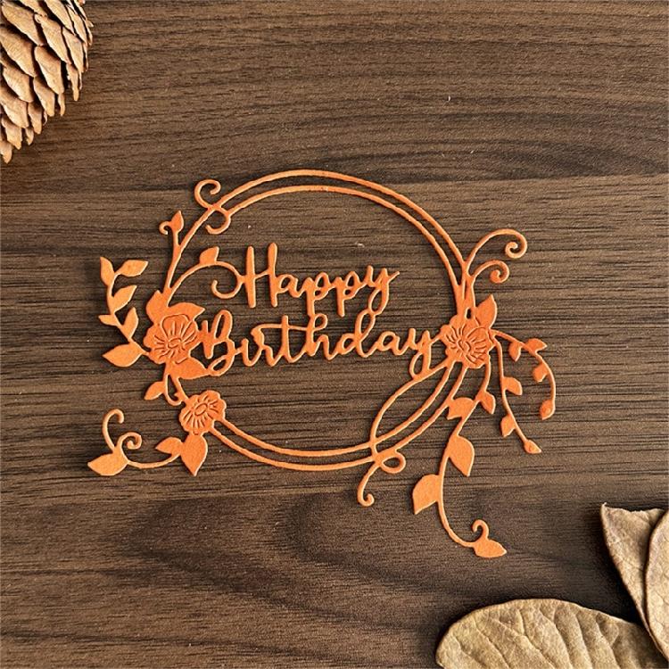 Wreath Cutting Dies for Photo Scrapbooking Card Making Decorations Embossing Stencils Happy Birthday Die Cuts