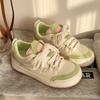 2025 Spring New Fresh Green Color Matching Casual Versatile Little White Shoes Sweet Ins Moral Training Shoes Women