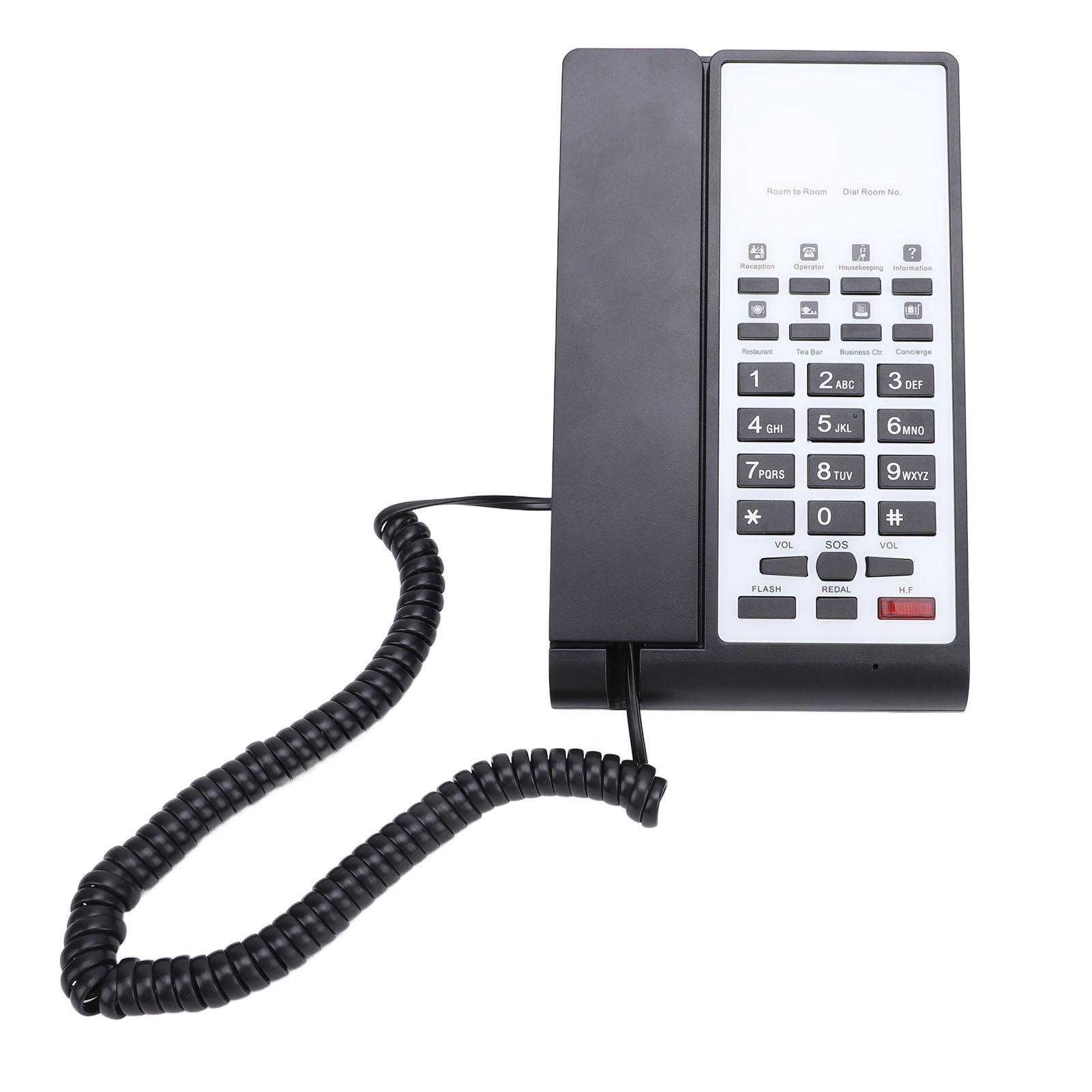 

Проводной стационарный телефон с четким голосовым управлением и громкостью. Звонки без помощи рук для дома, отеля, офиса, банка