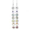 7 Chakra Drop Earrings Stainless Steel Chakras Earrings with Zircon Hindu Buddhism Yoga Meditation Jewelry Amulet Earrings