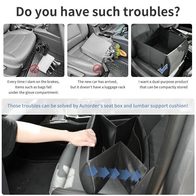 Foldable Car Seat Lumbar Support & Storage Box