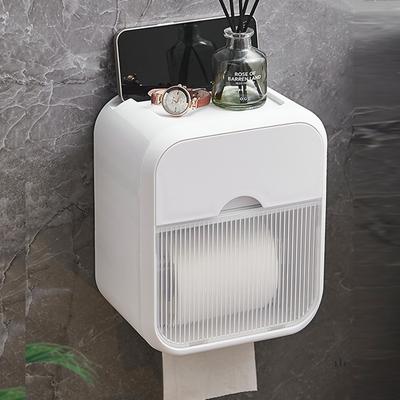 Waterproof Toilet Paper Holder Wall Mount Paper Towel Holder Toilet Paper Tray Roll Paper Storage Box