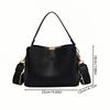 Women's Fashion Faux Leather Handbag, Solid Color Shoulder Bag with Adjustable Strap, Zipper Closure, Multifunctional Crossbody Bag