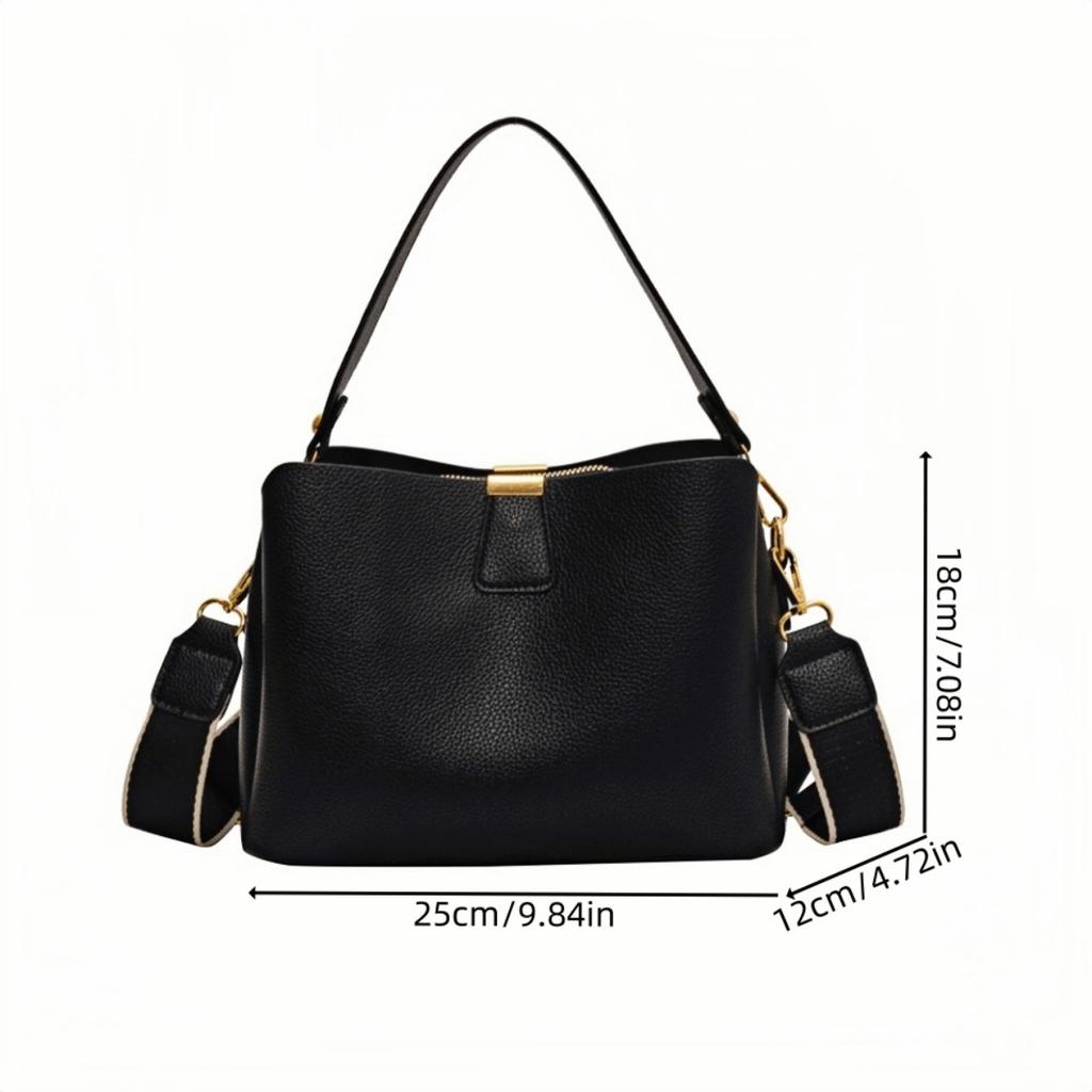 Dámská módní kabelka z umělé kůže, jednobarevná taška přes rameno s nastavitelným popruhem, zapínání na zip, multifunkční crossbody taška