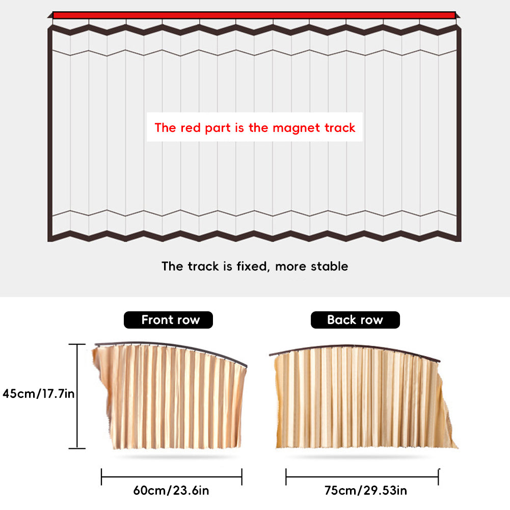 2/4pcs Car Window Sunshade Fully Magnetic Front Back Row Sunshade Curtain Universal Car Side Window Protection Car Curtains