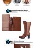 2025 Winter Women's High-Heeled Round Toe Martin Boots with Fleece – Stylish and Warm