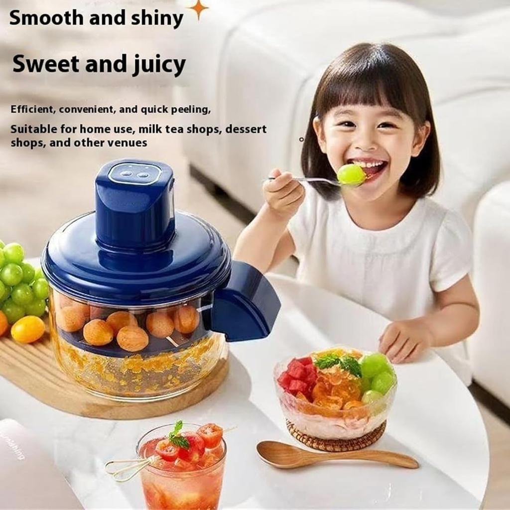 Electric Grape Peeling Machine, Garlic Peeler Skin Remover,Rechargeable Automatic Fruit Peeling Machine for Kitchen