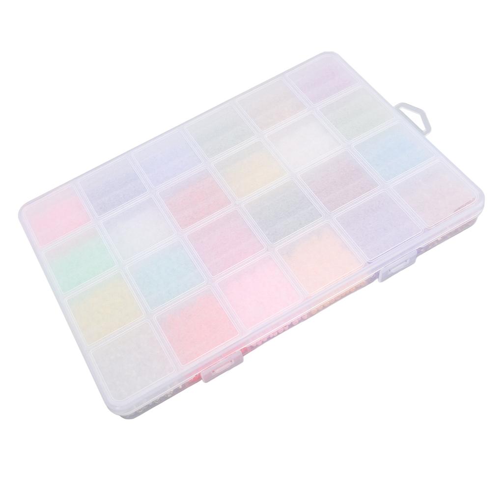 Round Glass Beads 3mm 24 Colors Pure Color Mixed Glass and Letter Beads Kit for Bracket Jewlery Making