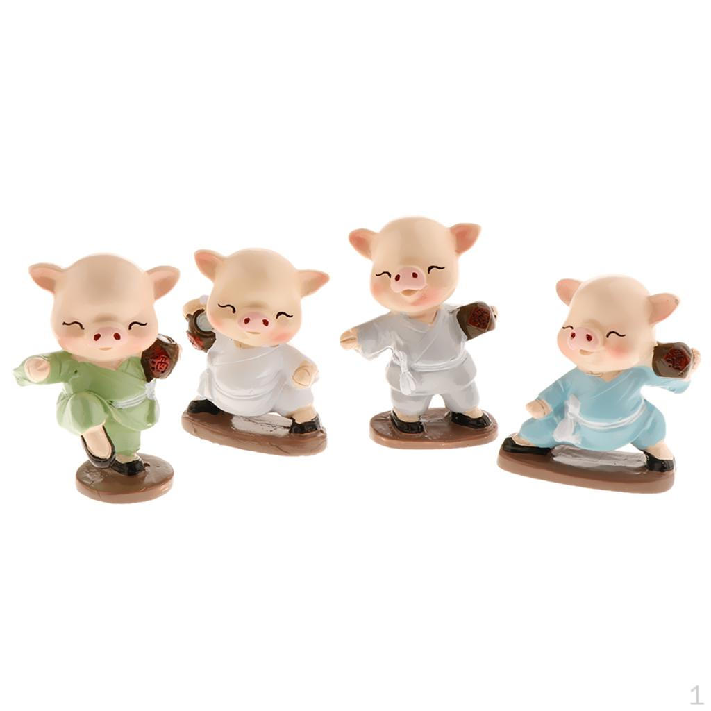 Resin Mini s Micro Landscape Miniature Figurine Fairy Garden Dollhouse Decor, Set of 4