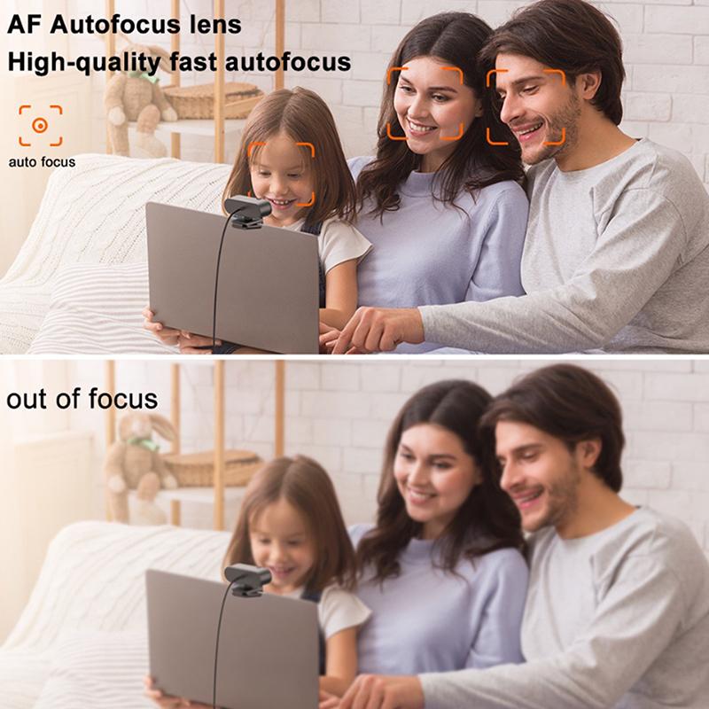 1080P Full Hd Webcam With Microphone, Usb Webcam For 4K Autofocus Pc Laptop Video Recording Camera