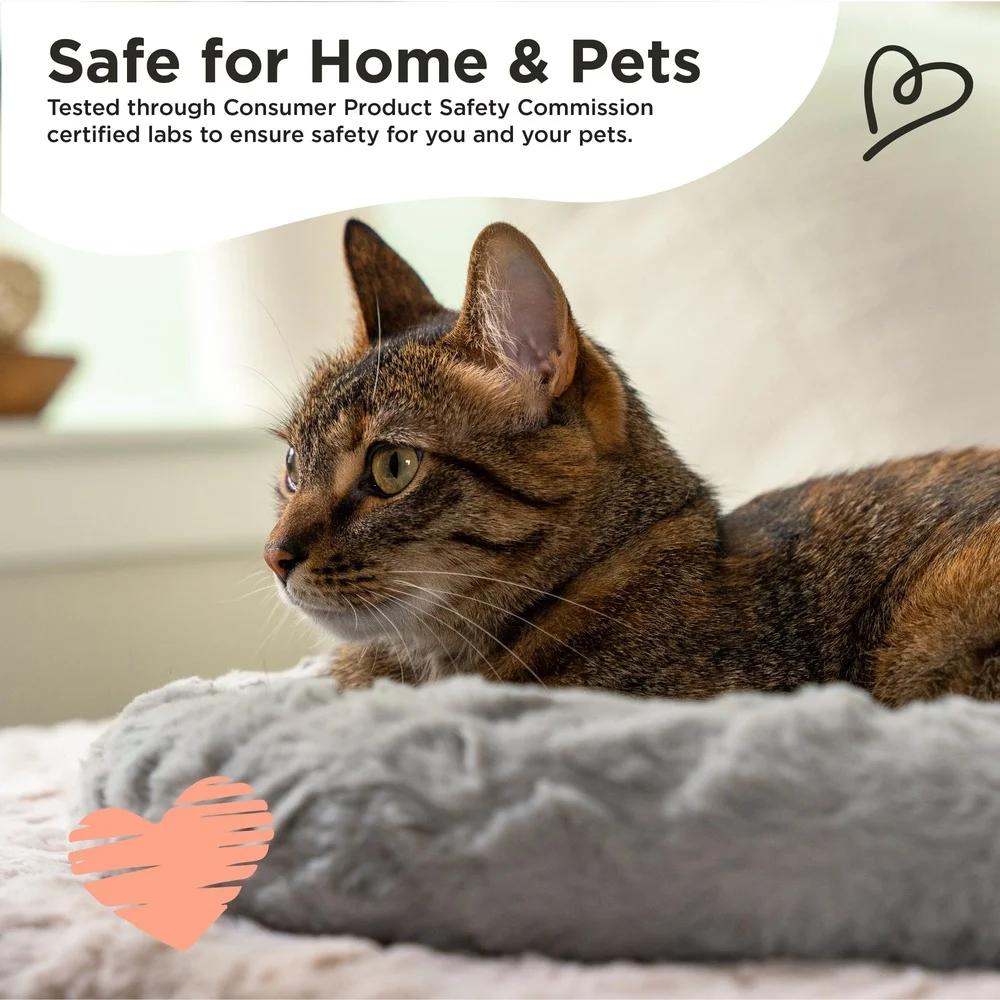 Faux Fur Cat Bed Self Warming Cozy Donut Shape Supportive Design Better Sleep Snuggle and Relaxation