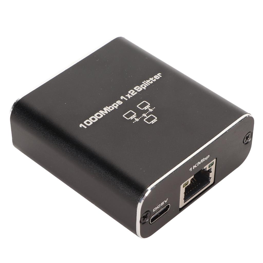 Ethernet Splitter RJ45 Network Port 1 To 2 Port Aluminum Alloy Gigabit Network Switch 1000Mbps